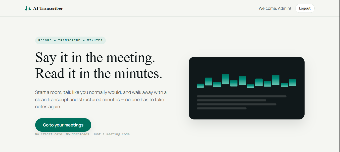 Meeting Transcriber Screenshot